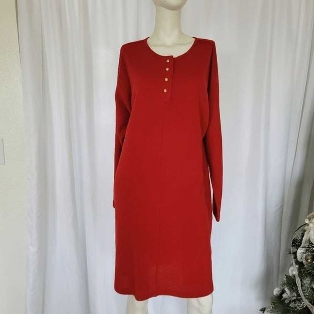 Vintage Liz Claiborne red rare wool blend dress g… - image 2