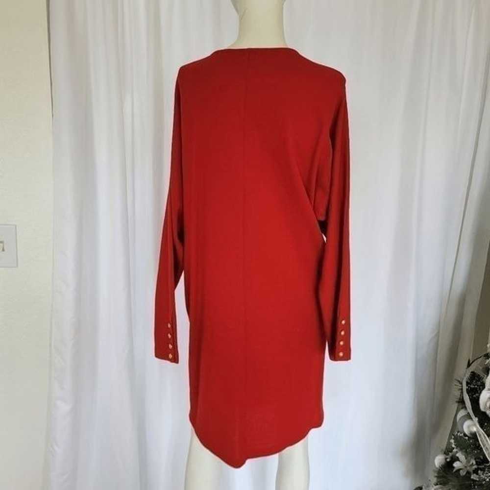 Vintage Liz Claiborne red rare wool blend dress g… - image 5