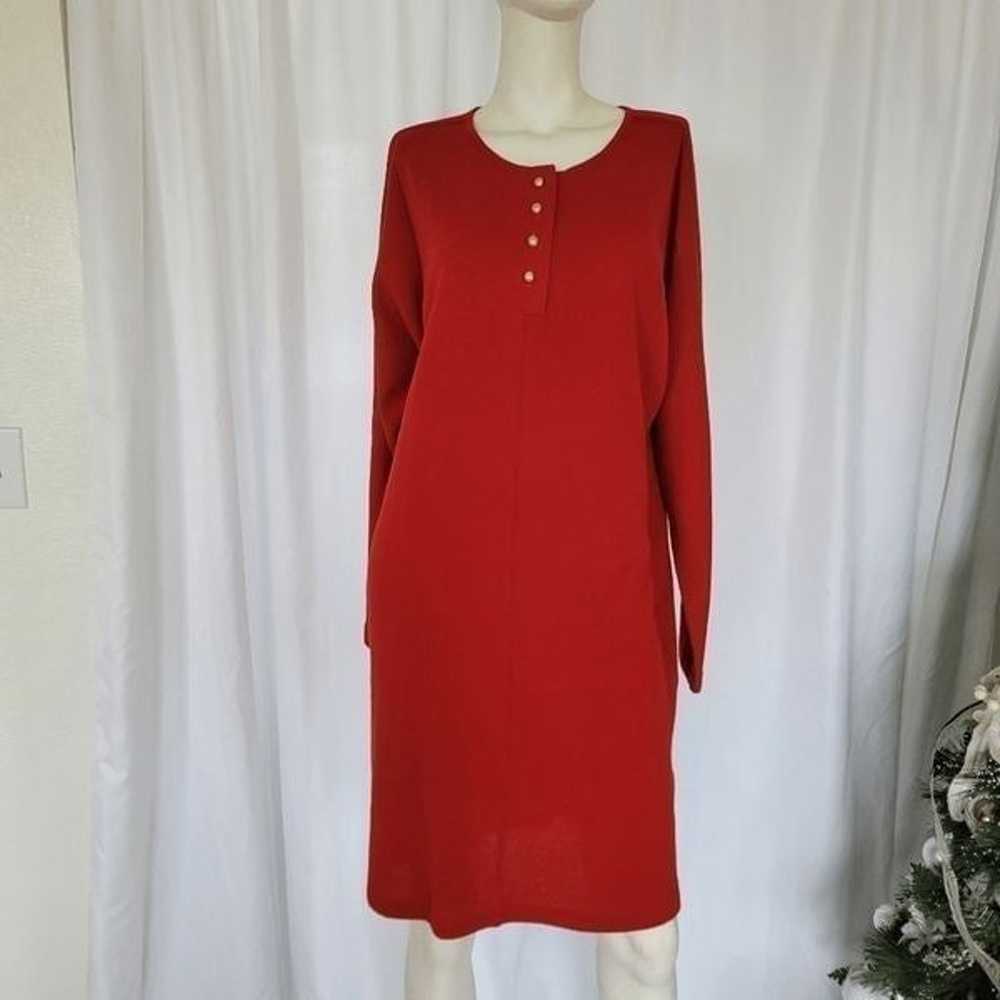 Vintage Liz Claiborne red rare wool blend dress g… - image 6