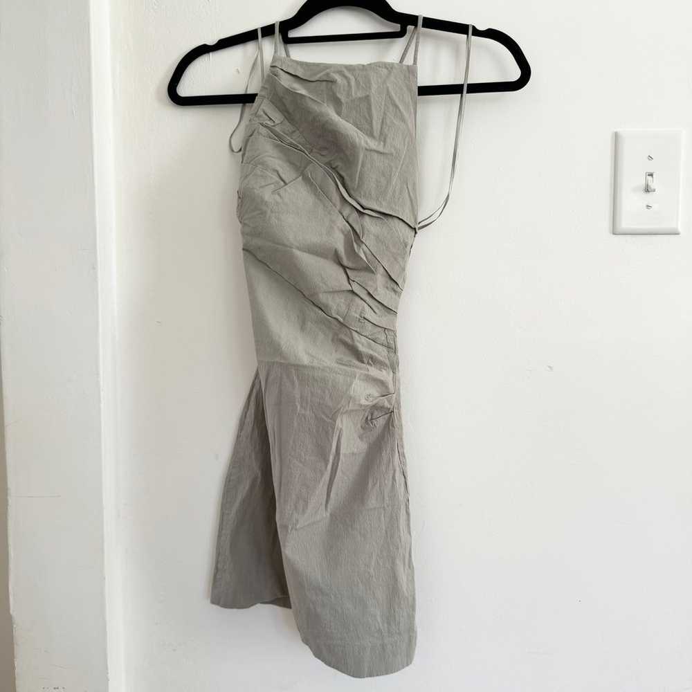 Zara Grey Mini Sleeveless Ruched Draped Dress Siz… - image 5
