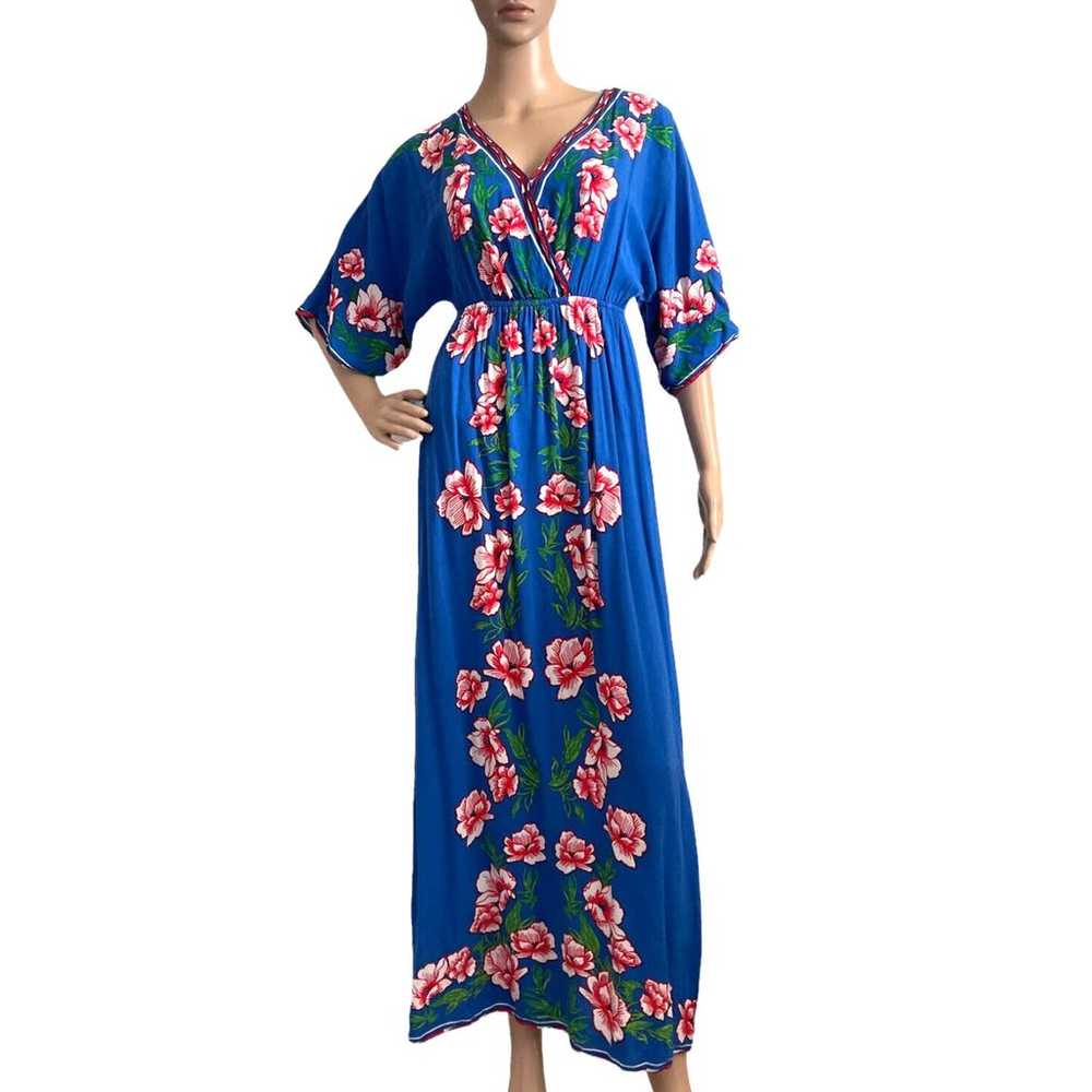 Flying Tomato V-neck Maxi Dress Floral Kimono Sle… - image 1