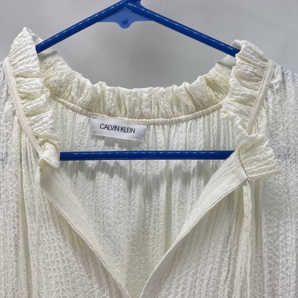 Calvin Klein off white semi sheer sleeveless dres… - image 3