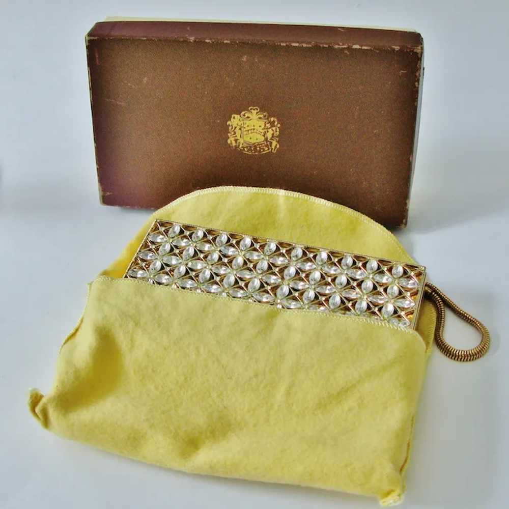 Evans Gold Tone Rhinestone Carryall With Original… - image 3