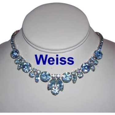 WEISS Sublime Sky Blue Rhinestones NECKLACE