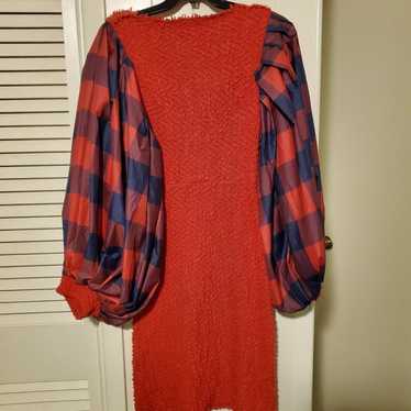 Knit dress w/ puffy sleeves