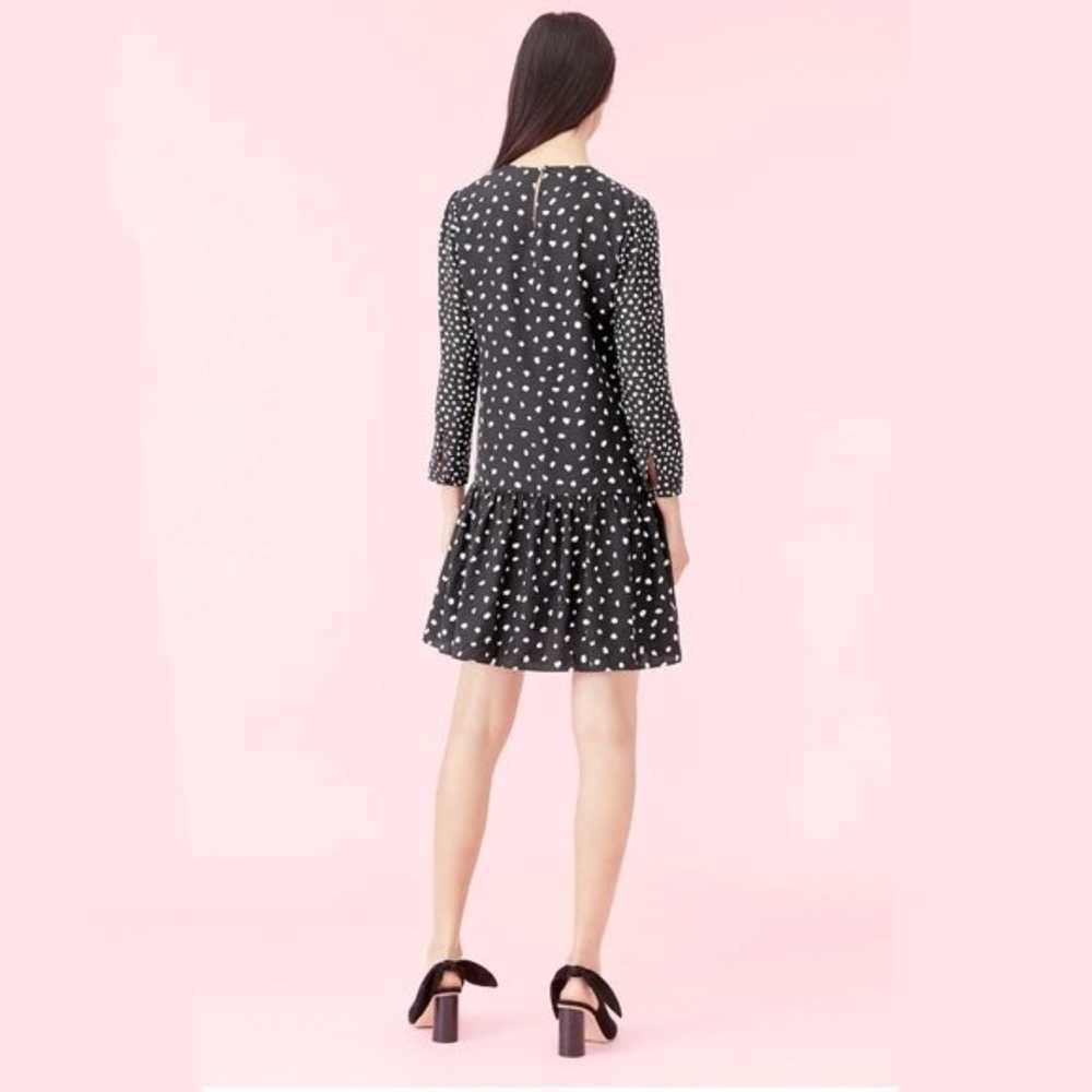 Rebecca Taylor Nova Dot Jacquard Twist Dress Blac… - image 2