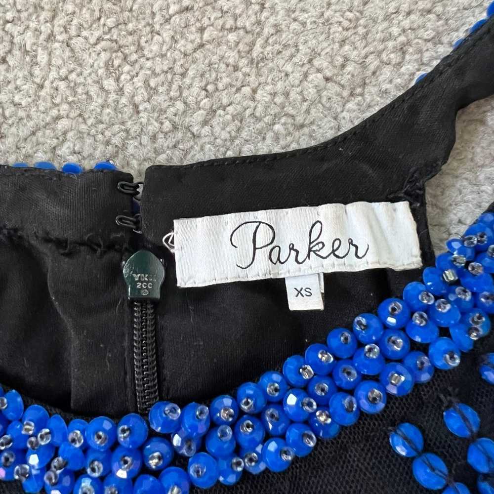 Parker Blue Beaded Bodycon Mini Dress, Size XS - image 6