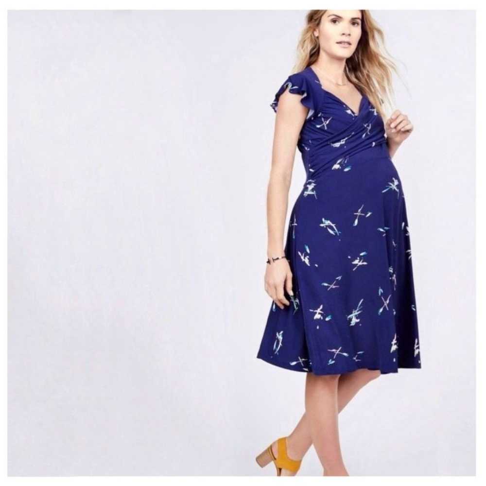 Leota Flutter Sleeve Maternity Dress Size Large - image 2