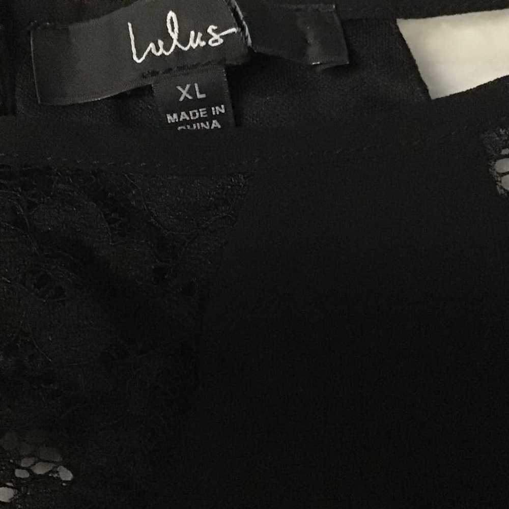 LULU'S sz XL Romantic Mood Black Lace Insert Slee… - image 10