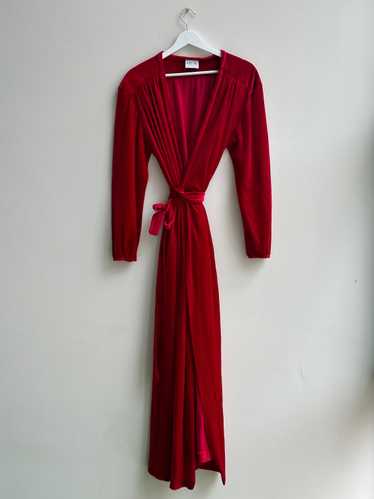 Vintage Red Appel Velour Robe