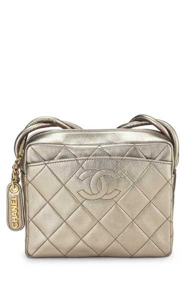 Metallic Gold Quilted Lambskin Shoulder Bag Mini