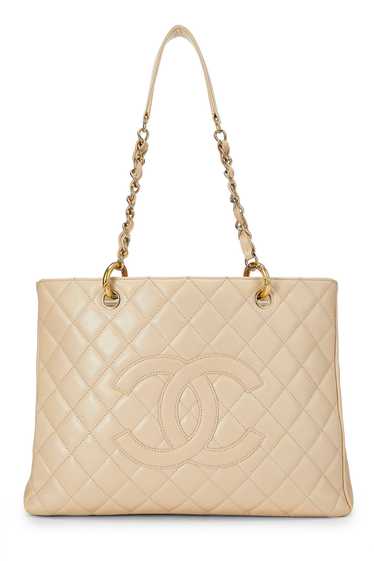 Beige Quilted Caviar Grand Shopping Tote (GST) - image 1