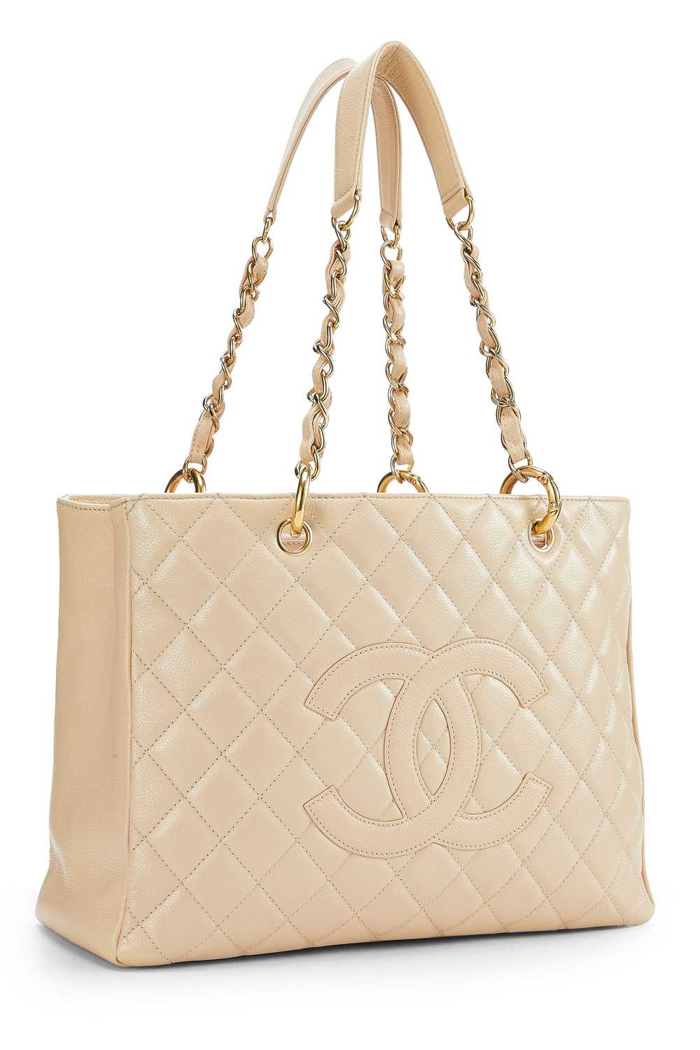 Beige Quilted Caviar Grand Shopping Tote (GST) - image 2