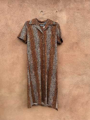 90's Nick & Sarah Leopard Print Dress - Silk