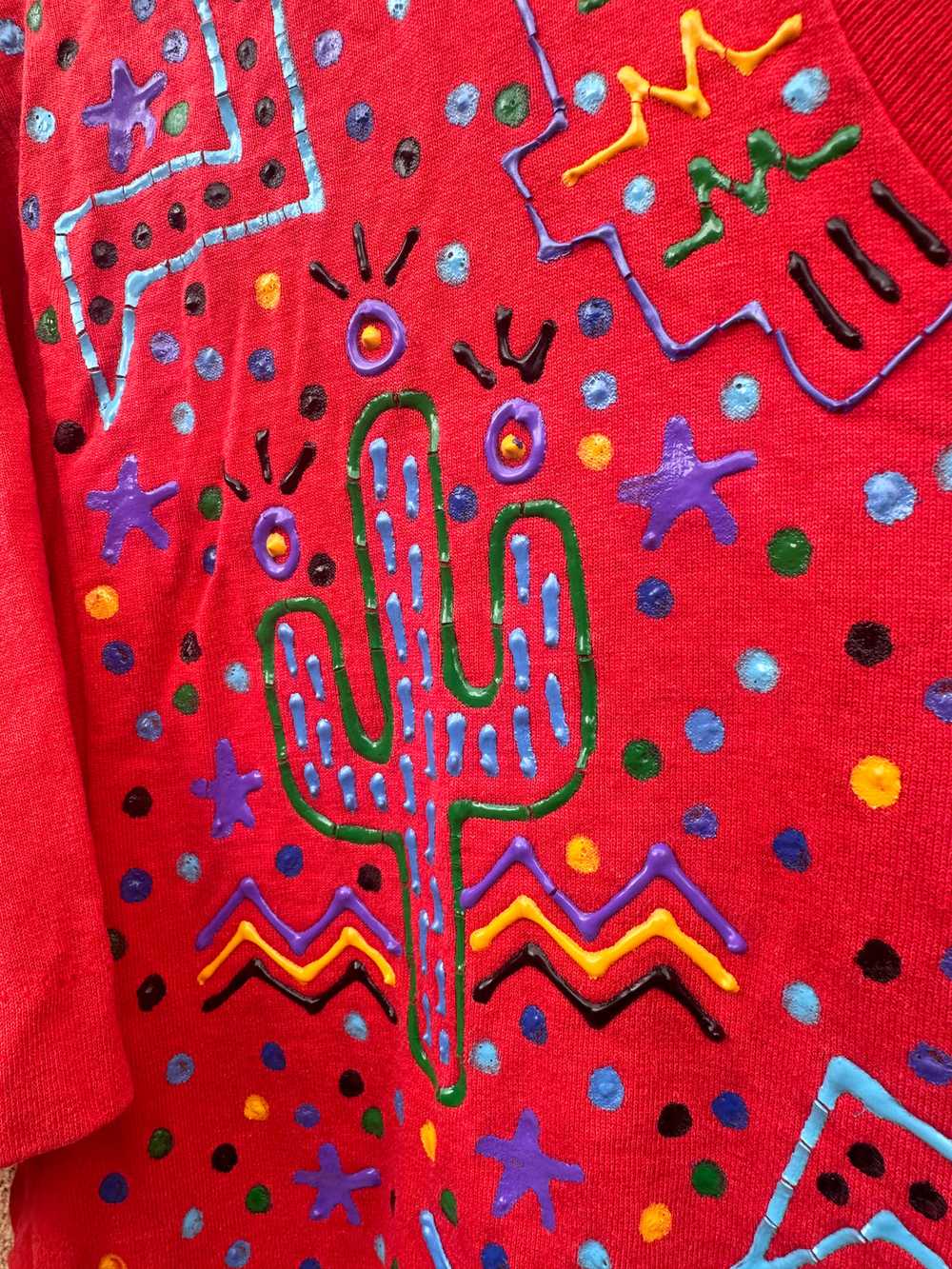 Puff Paint Southwestern Hand Made Dress - image 4