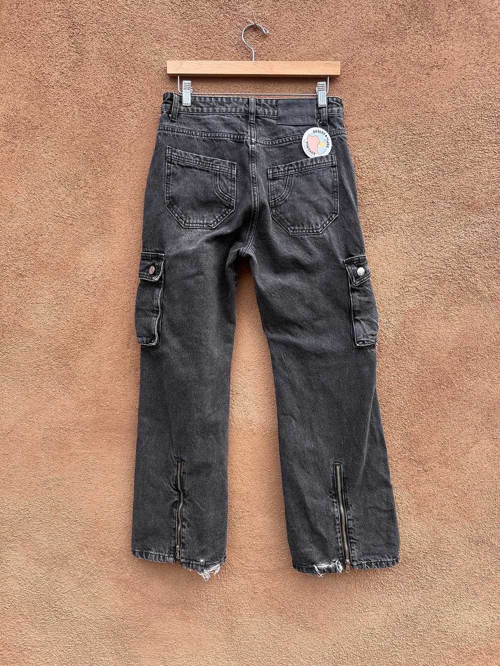 Black Cargo 90's Denim Jeans by Ditch 28 x 28 - image 2