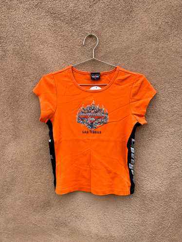 Orange Harley Davidson Cafe Girlie T-shirt - Las V