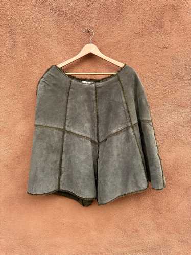 Newport News Suede Poncho - Faux Fur Lined