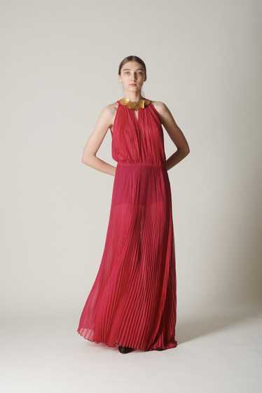 Vintage Pleated Chiffon Gown