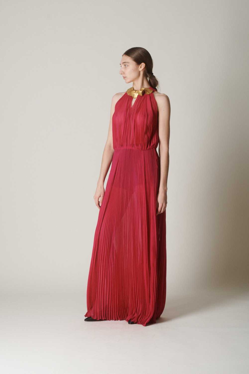 Vintage Pleated Chiffon Gown - image 2