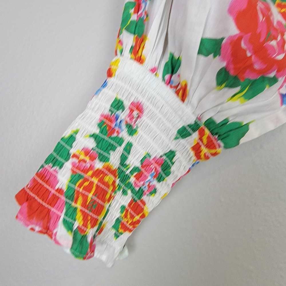 Rhode Anya Mini Floral Smocked Dress Puff Long Sl… - image 4
