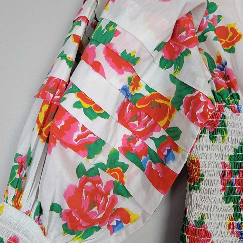 Rhode Anya Mini Floral Smocked Dress Puff Long Sl… - image 5