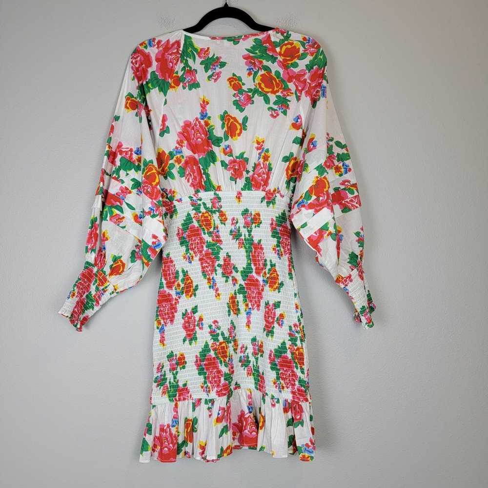 Rhode Anya Mini Floral Smocked Dress Puff Long Sl… - image 6
