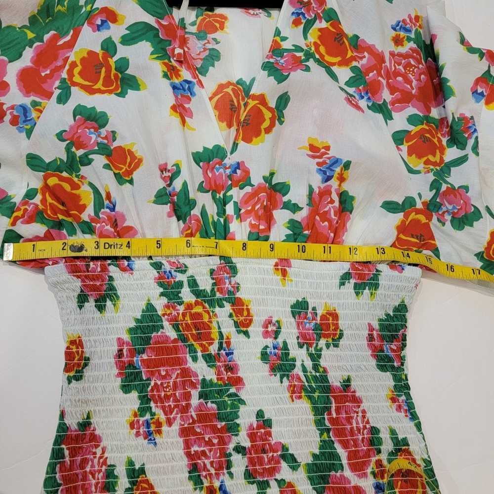 Rhode Anya Mini Floral Smocked Dress Puff Long Sl… - image 7