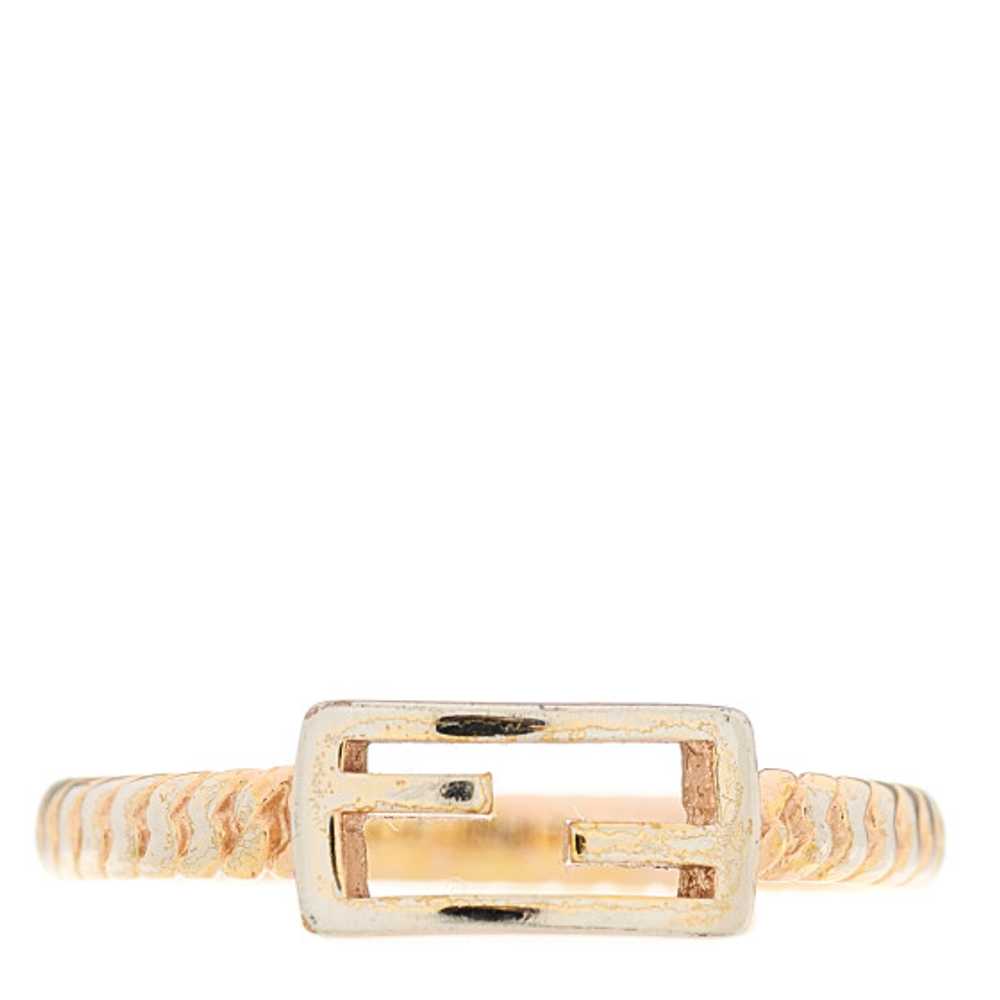 FENDI Metal FF Chain Ring S Gold - image 1