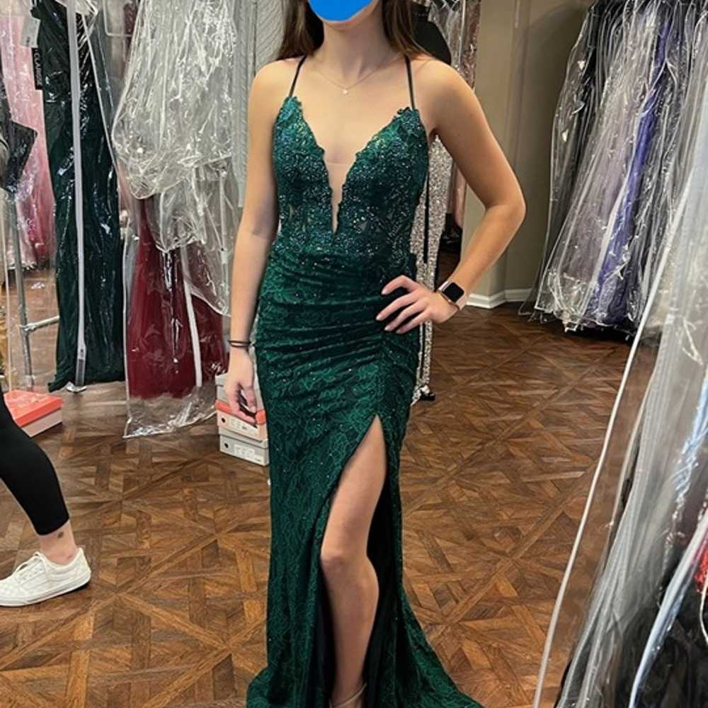 Le Femme Prom Dress, Size 0, Forest Green - image 2