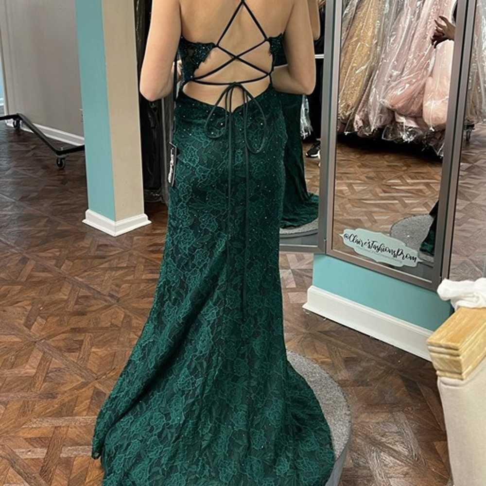 Le Femme Prom Dress, Size 0, Forest Green - image 4