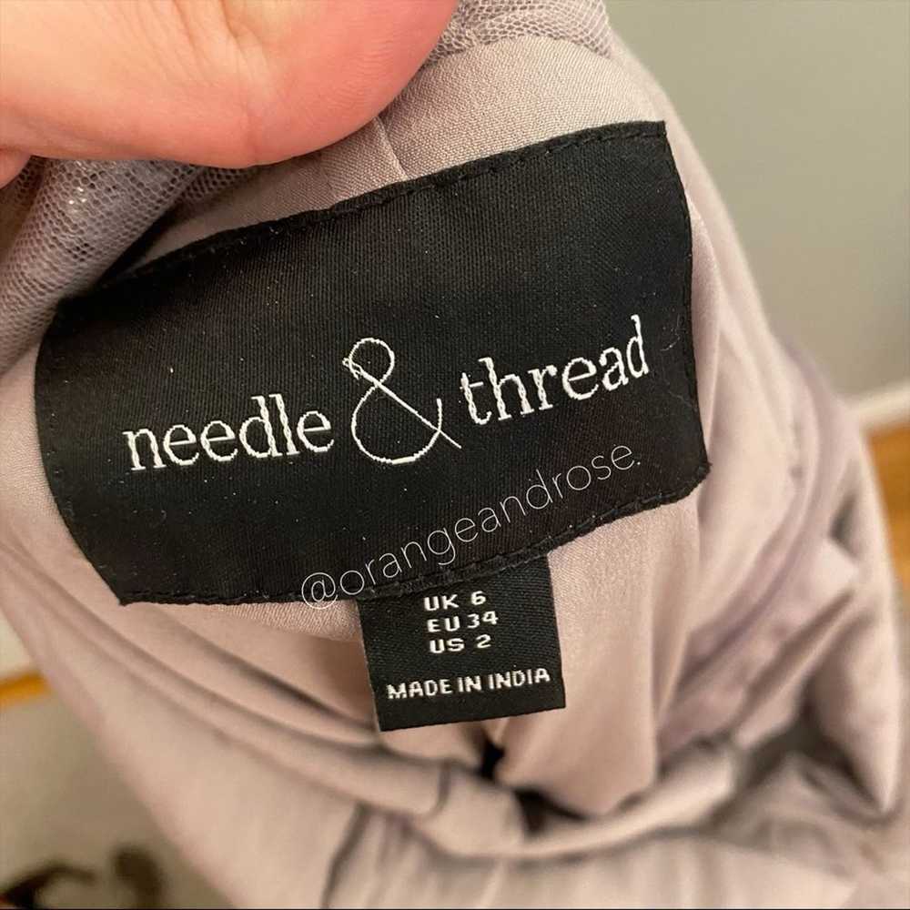 Needle & Thread Purple Gray Embellished Mesh Long… - image 3