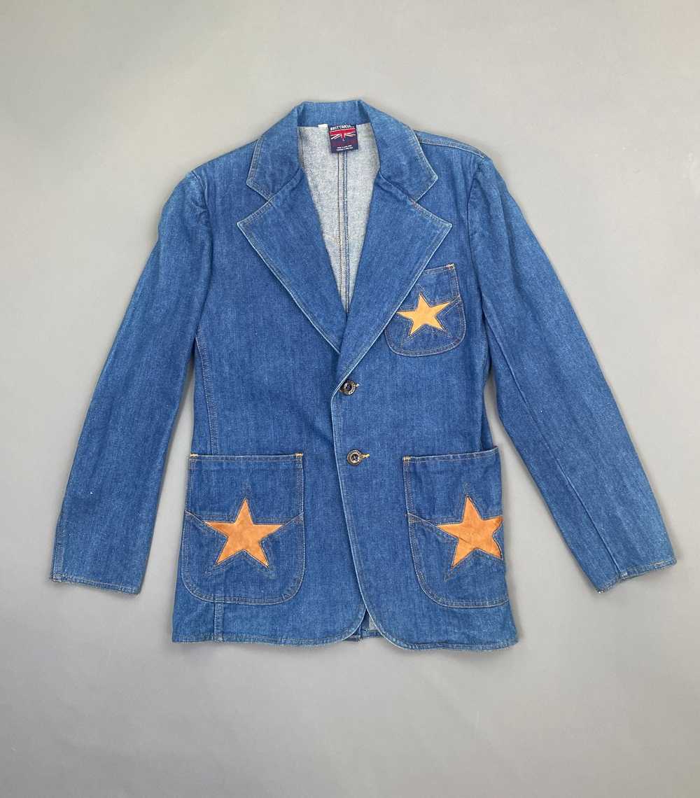 KILLER 1970S WESTERN STYLE DENIM SUIT JACKET STAR… - image 2