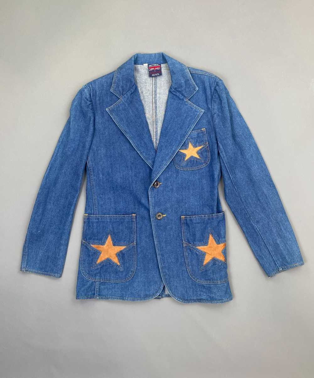 KILLER 1970S WESTERN STYLE DENIM SUIT JACKET STAR… - image 8