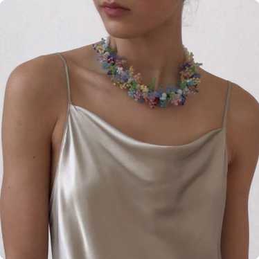 Vintage Venetian Multi-Color Glass Collar Necklace - image 1