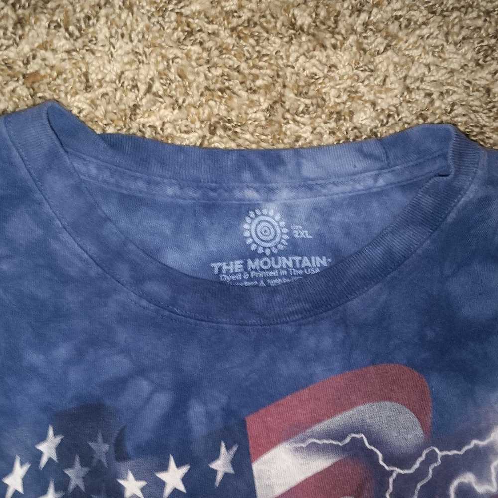 Vintage y2k the mountain tye dye eagle flag tee s… - image 4