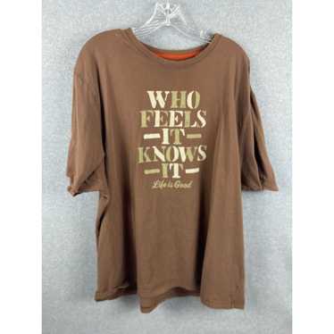 Life is Good Shirt Men's 2XL Brown Short Sleeve W… - image 1