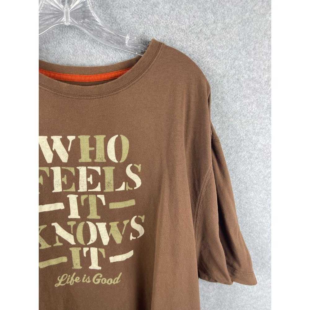 Life is Good Shirt Men's 2XL Brown Short Sleeve W… - image 3