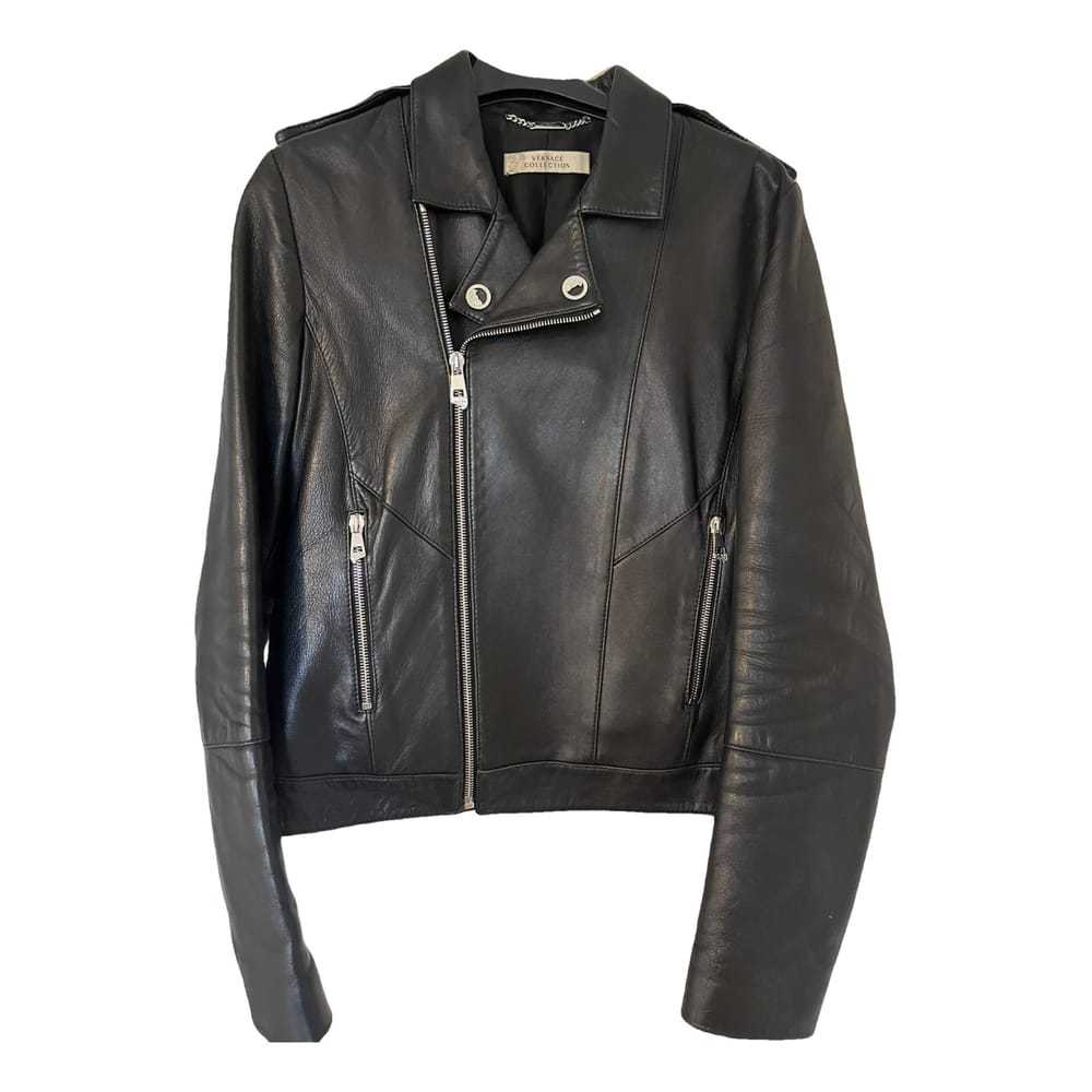 Versace Leather biker jacket - image 1
