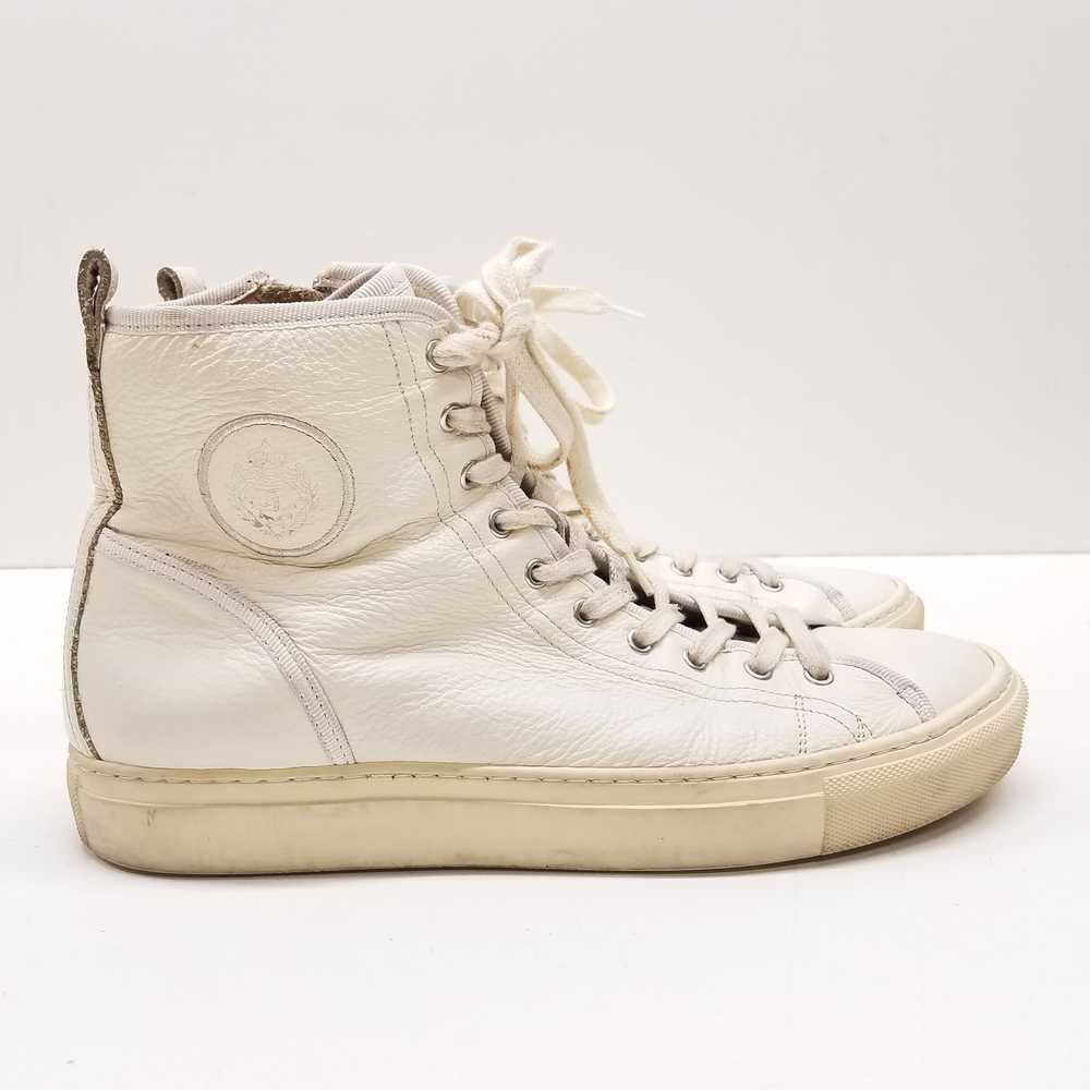 The Kooples Ivory Leather Hi Top Lace Zip Sneaker… - image 1