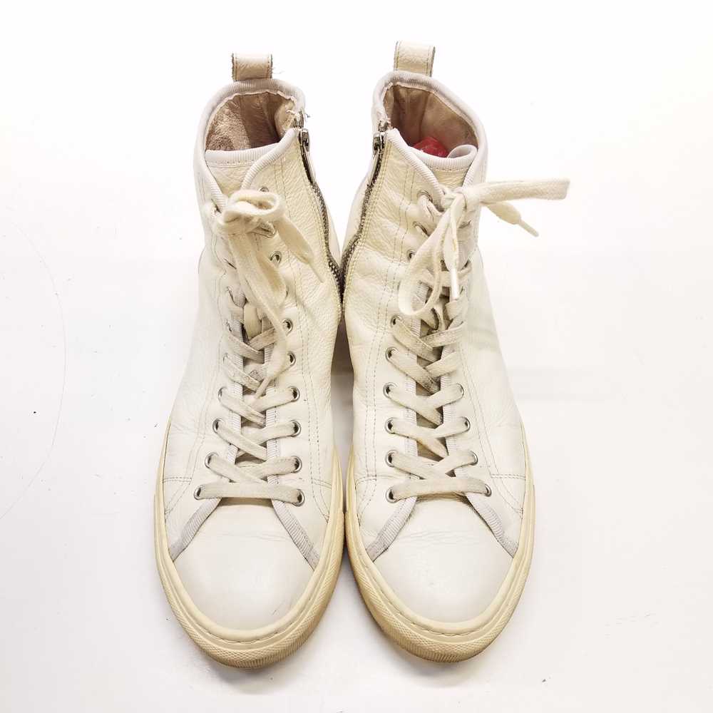 The Kooples Ivory Leather Hi Top Lace Zip Sneaker… - image 4