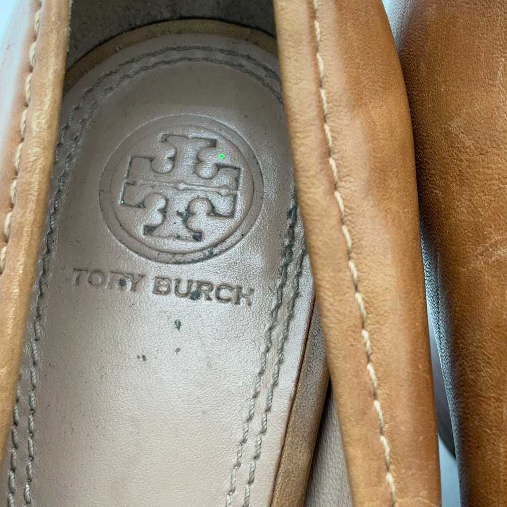 Tory Burch Womens Brown Leather Monogram Round To… - image 5