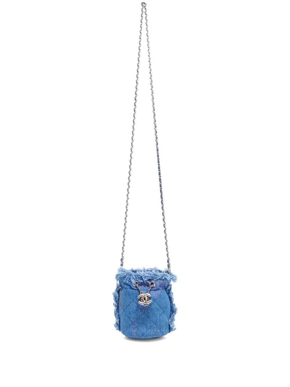 CHANEL Pre-Owned 2021 mini denim bucket bag - Blue - image 1