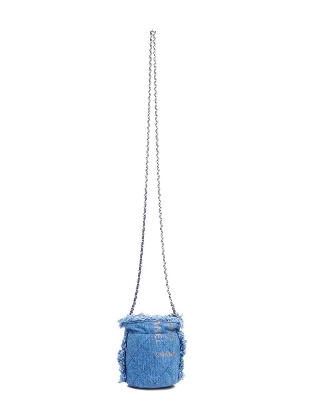 CHANEL Pre-Owned 2021 mini denim bucket bag - Blue - image 2