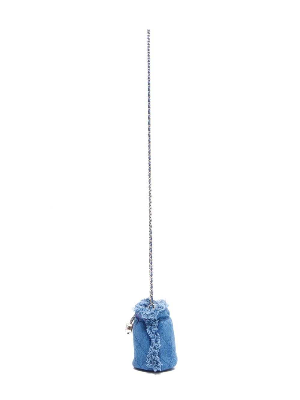 CHANEL Pre-Owned 2021 mini denim bucket bag - Blue - image 4