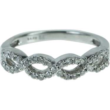 14K Diamond Braid Twist Wedding Band Ring Size 5.2