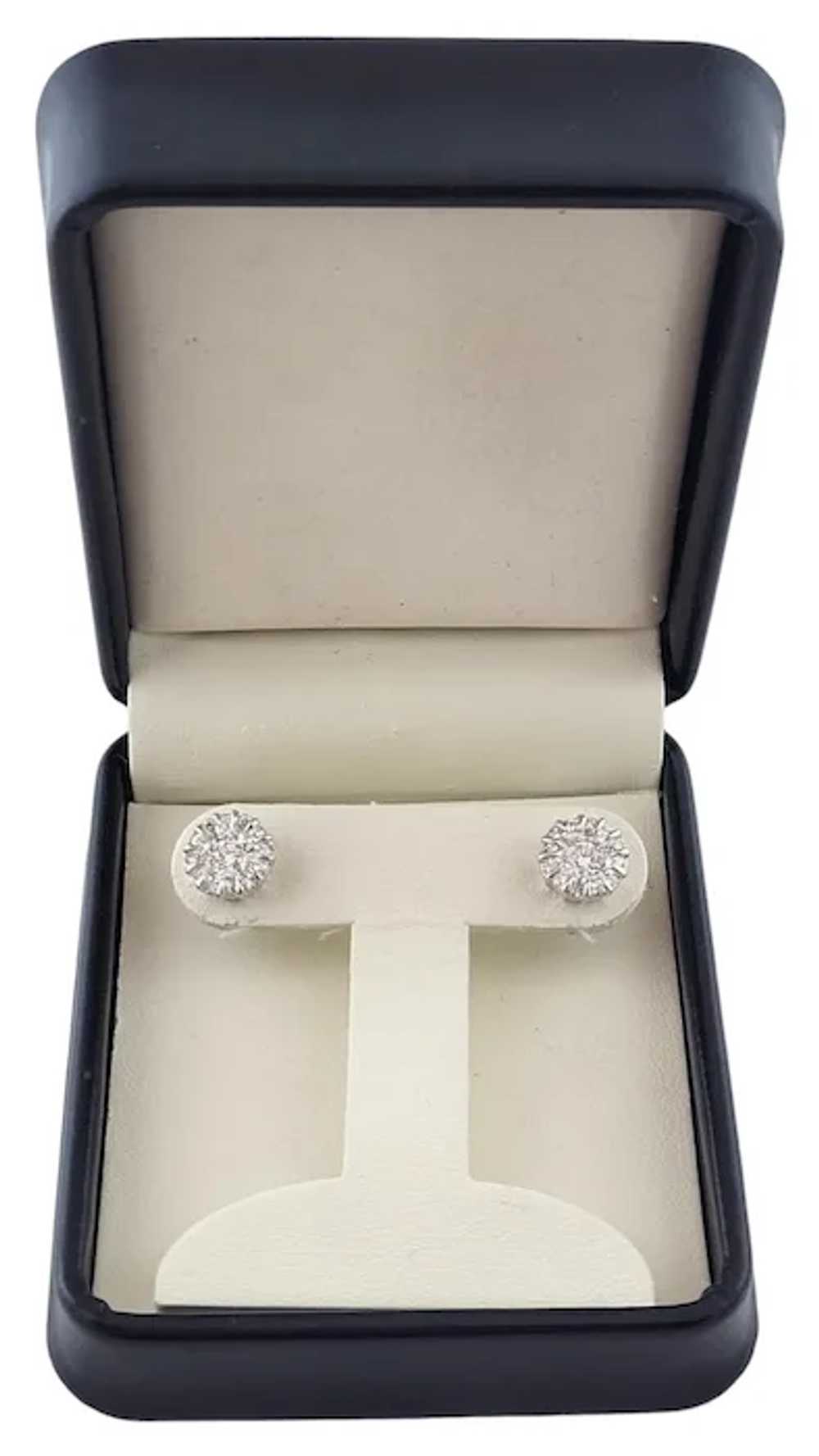 18 Karat White Gold Diamond Cluster Earrings #169… - image 6