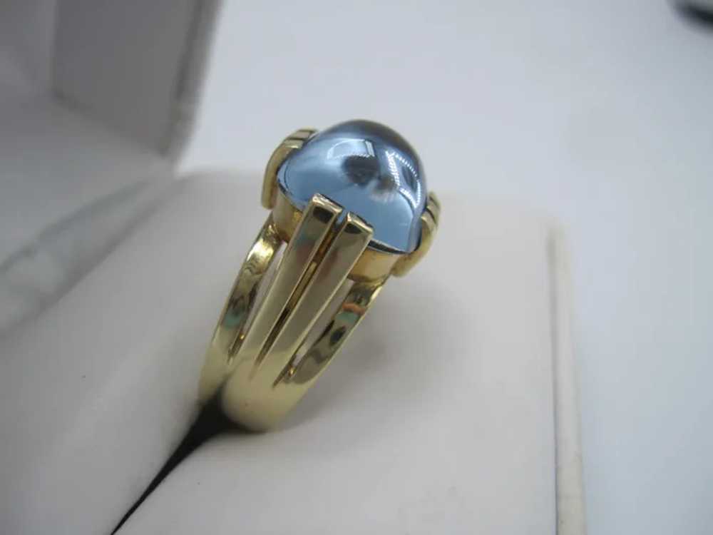 14K European Hallmarked Blue Topaz Ring - image 2