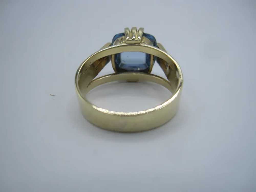 14K European Hallmarked Blue Topaz Ring - image 5