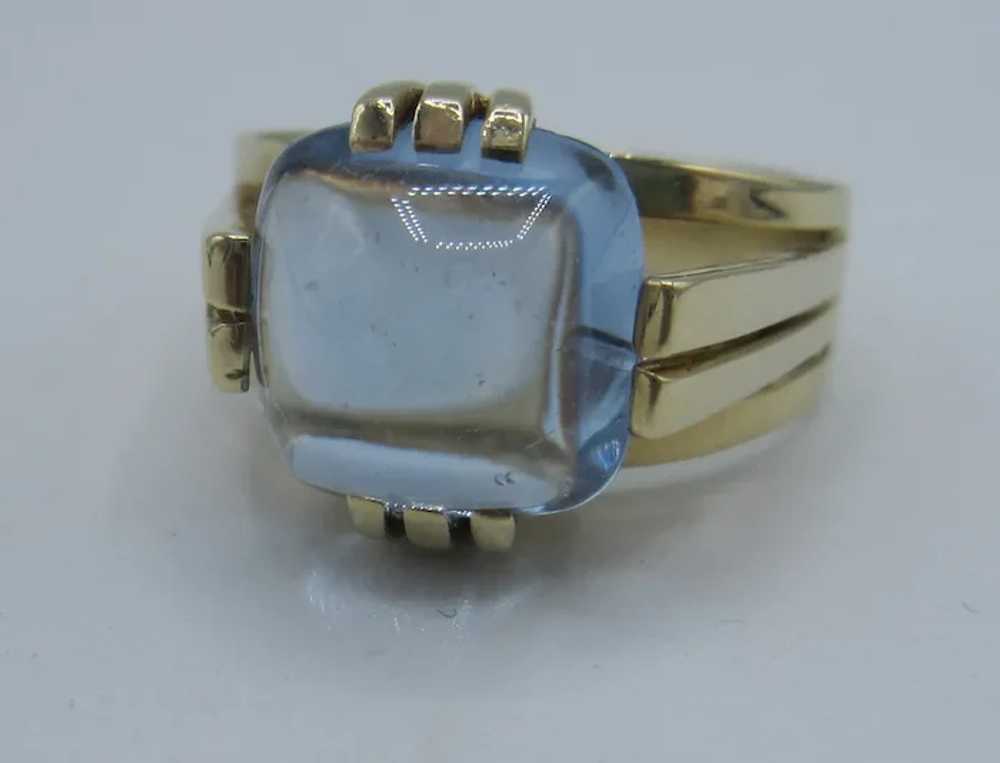 14K European Hallmarked Blue Topaz Ring - image 6